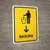Trash With Down Arrow Yellow Spanish Portrait - Wall Sign
