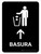 Trash With Up Arrow Black Spanish Portrait - Wall Sign