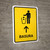 Trash With Up Arrow Yellow Spanish Portrait - Wall Sign