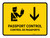 Passport Control With Down Arrow Yellow Bilingual Spanish Landscape - Wall Sign