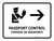 Passport Control With Right Arrow White Bilingual Spanish Landscape - Wall Sign