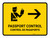 Passport Control With Right Arrow Yellow Bilingual Landscape - Wall Sign