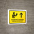 Passport Control With Up Arrow Yellow Bilingual Spanish Landscape - Wall Sign
