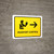 Passport Control With Right Arrow Yellow Landscape - Wall Sign