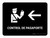 Passport Control With Left Arrow Black Spanish Landscape - Wall Sign
