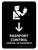 Passport Control With Down Arrow Black Bilingual Spanish Portrait - Wall Sign