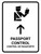 Passport Control With Up Arrow White Bilingual Spanish Portrait - Wall Sign