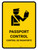 Passport Control Yellow Bilingual Spanish Portrait - Wall Sign