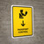 Passport Control With Down Arrow Yellow Portrait - Wall Sign