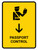 Passport Control With Down Arrow Yellow Portrait - Wall Sign