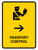 Passport Control With Right Arrow Yellow Portrait - Wall Sign