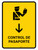 Passport Control With Down Arrow Yellow Spanish Portrait - Wall Sign