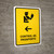 Passport Control With Left Arrow Yellow Spanish Portrait - Wall Sign
