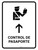 Passport Control With Up Arrow White Spanish Portrait - Wall Sign