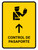 Passport Control With Up Arrow Yellow Spanish Portrait - Wall Sign
