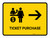 Ticket Purchase With Right Arrow Yellow Landscape - Wall Sign