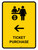 Ticket Purchase With Left Arrow Yellow Portrait - Wall Sign