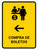 Ticket Purchase With Left Arrow Yellow Spanish Portrait - Wall Sign