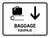 Baggage With Down Arrow White Bilingual Spanish Landscape - Wall Sign