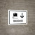 Baggage With Down Arrow White Landscape - Wall Sign