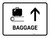 Baggage With Up Arrow White Landscape - Wall Sign