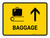 Baggage With Up Arrow Yellow Landscape - Wall Sign