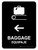 Baggage With Left Arrow Black Bilingual Spanish Portrait - Wall Sign