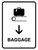 Baggage With Down Arrow White Portrait - Wall Sign