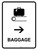Baggage With Right Arrow White Portrait - Wall Sign