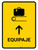 Baggage With Up Arrow Yellow Spanish Portrait - Wall Sign
