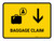Baggage Claim With Down Arrow Yellow Landscape - Wall Sign