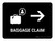Baggage Claim With Right Arrow Black Landscape - Wall Sign