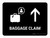 Baggage Claim With Up Arrow Black Landscape - Wall Sign