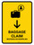 Baggage Claim With Down Arrow Yellow Bilingual Spanish Portrait - Wall Sign