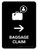 Baggage Claim With Right Arrow Black Portrait - Wall Sign