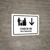 Check In With Down Arrow White Bilingual Spanish Landscape - Wall Sign