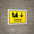 Check In With Down Arrow Yellow Bilingual Spanish Landscape - Wall Sign