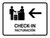 Check In With Left Arrow White Bilingual Spanish Landscape - Wall Sign