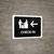 Check In With Left Arrow Black Landscape - Wall Sign