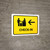 Check In With Left Arrow Yellow Landscape - Wall Sign