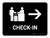 Check In With Right Arrow Black Landscape - Wall Sign