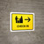 Check In With Right Arrow Yellow Landscape - Wall Sign