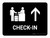 Check In With Up Arrow Black Landscape - Wall Sign