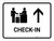 Check In With Up Arrow White Landscape - Wall Sign