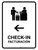 Check-In With Left Arrow White Bilingual Spanish Portrait - Wall Sign