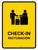 Check-In Yellow Bilingual Spanish Portrait - Wall Sign