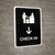 Check-In With Down Arrow Black Portrait - Wall Sign