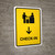 Check-In With Down Arrow Yellow Portrait - Wall Sign