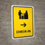Check-In With Right Arrow Yellow Portrait - Wall Sign