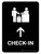 Check-In With Up Arrow Black Portrait - Wall Sign